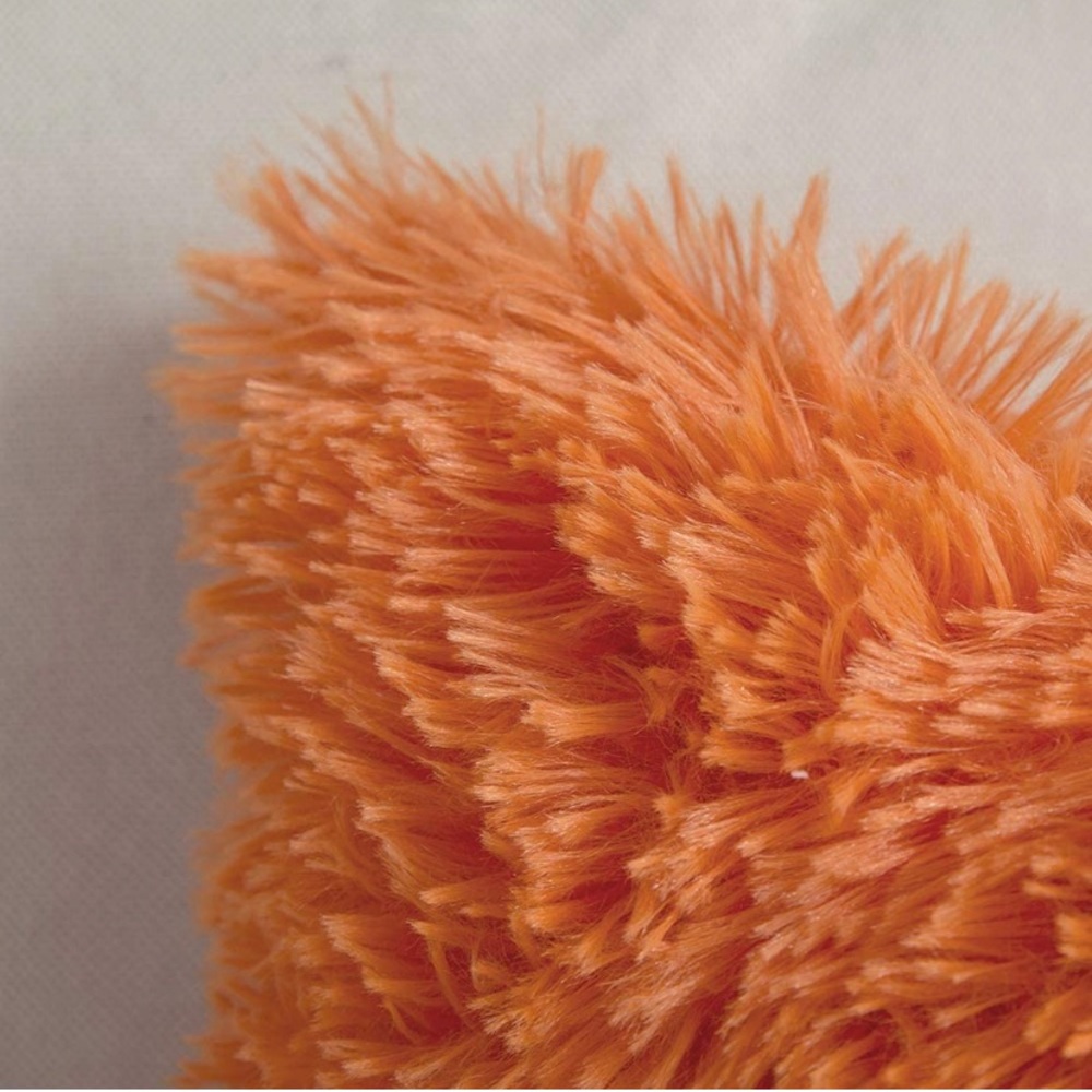 Luxury Home | Cozy Chic Pumpkin Orange Soft Plush Faux Fur Throw Pillow Cover - Picture 6 of 8